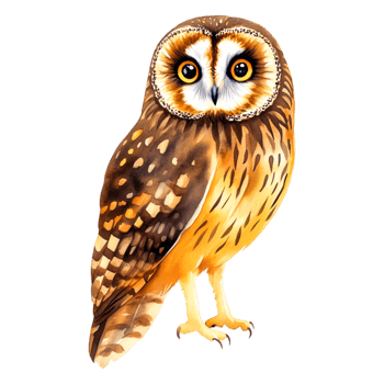 Colorful Illustration of a Realistic Owl with Detailed Feathers png