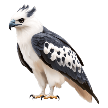 Majestic Bird of Prey with Striking White and Black Feather Pattern png