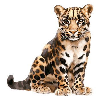 Realistic Leopard Illustration with Detailed Spots on png