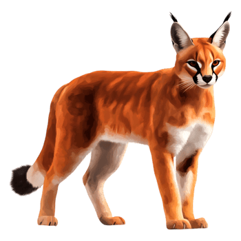 Realistic Caracal Standing Proud in Natural Habitat Illustration png