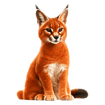 Majestic Caracal Sitting Elegantly in a Vibrant Natural Setting png