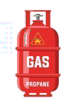 red propane gas cylinder icon vector