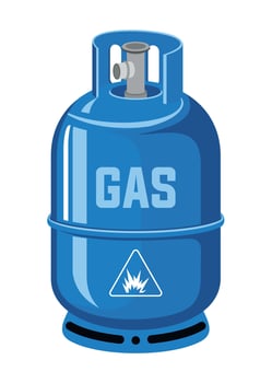 blue gas cylinder icon isolated on white background vector