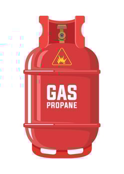 red propane gas cylinder icon on white background vector