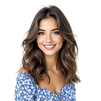 Beautiful woman smiling with long hair png