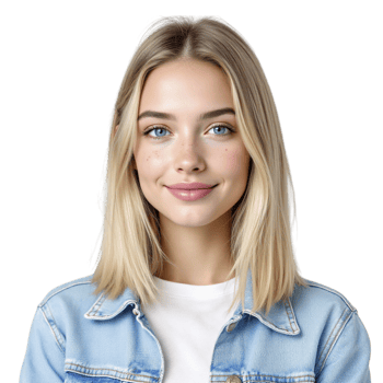 A beautiful blonde woman in a denim jacket png
