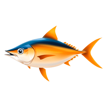 Brightly Colored Tuna Fish Swimming in Clear Blue Water png