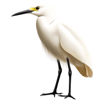 Elegant White Bird Standing Gracefully in Natural Habitat Scene png