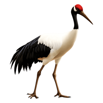 Majestic Red-Crowned Crane Standing Gracefully png