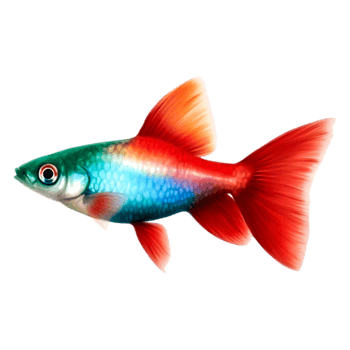 Vibrant Colorful Fish with Bright Red and Blue Scales in Water png