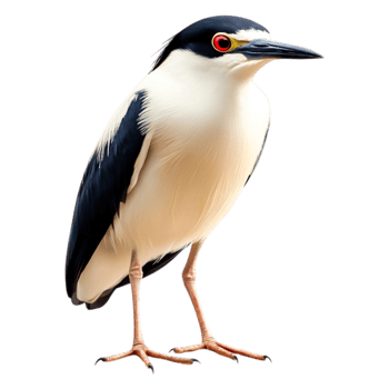 Striking Black-Crowned Night Heron Standing with Vibrant Features png