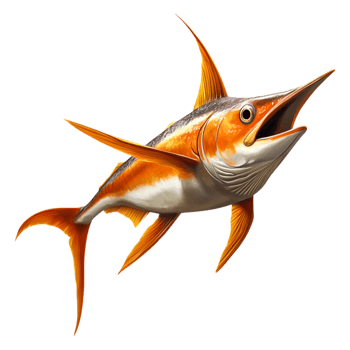 Colorful Marin Fish Leaping Out of the Water Under Bright Sunlight png