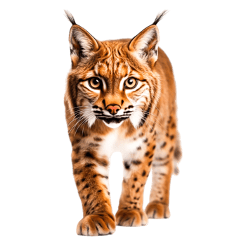 Captivating Wild Lynx Strolling Through Lush Green Forest Habitat png