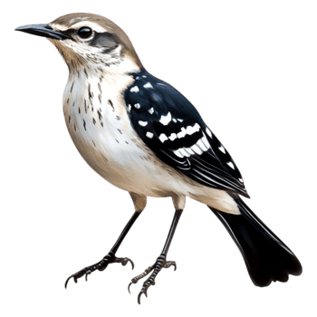 Detailed Illustration of a Beautiful Songbird with Distinctive Markings png