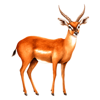 Elegant Antelope Standing Gracefully in Nature with Green Background png