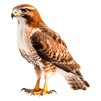 Majestic hawk perched branch showcasing stunning feathers png