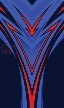 Modern geometric red and blue background for sublimation jersey vector