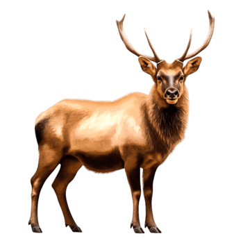 Majestic Elk Standing Gracefully in Natural Woodland Environment png