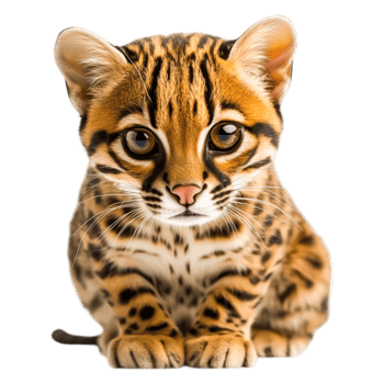 Adorable Spotted Wild Cat Sitting on png