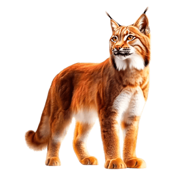 Majestic Lynx Standing Gracefully in Forest Setting Under Soft Light png