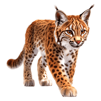 Realistic Lynx Walking Through Forest Environment with Vibrant Fur png