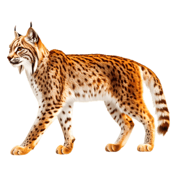 Realistic Lynx Walking in Nature with Detailed Fur and Expression png