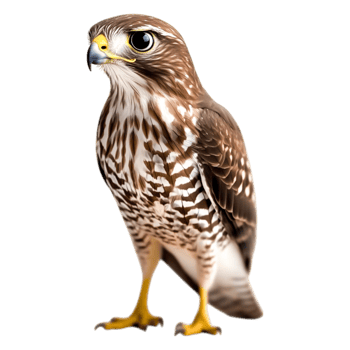 Detailed Illustration of a Realistic Standing Hawk with Bold Features png