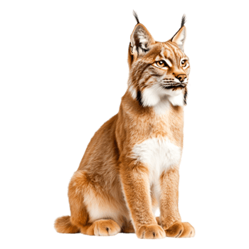 Majestic Lynx Sitting Gracefully in a Natural Environment png