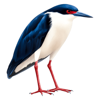 Detailed Illustration of a Black-Crowned Night Heron Bird in Profile png