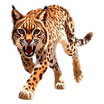 Fierce Wild Cat with Distinctive Spots Roaming Through Wilderness png