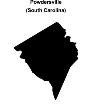 Powdersville, South Carolina blank outline map vector