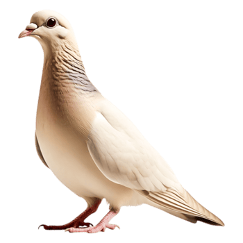 Elegant Homing Pigeon with Soft White and Brown Feathers Standing Proudly png