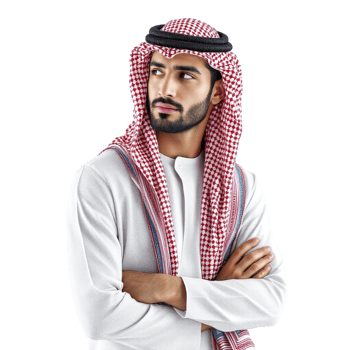 Arabic man with beard and headscarf png