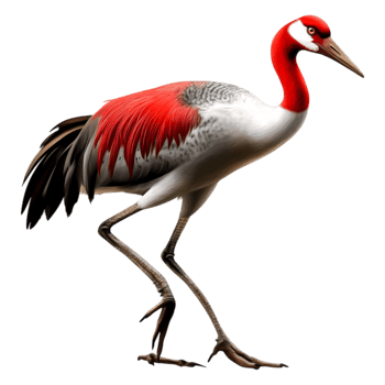 Majestic Red-Crowned Crane Standing Tall with Graceful Elegance png