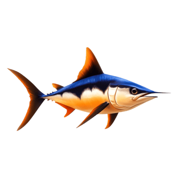 Colorful Cartoon Illustration of a Swordfish Swimming in Water png
