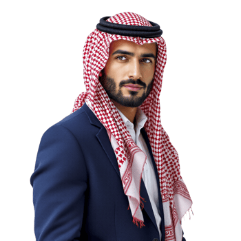 A man in a suit and a scarf png