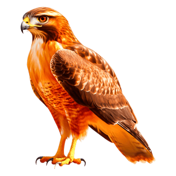 Majestic Hawk with Stunning Orange Feathers Perched Gracefully png