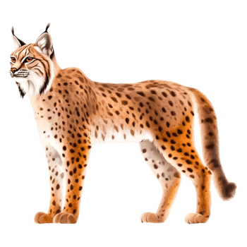 Detailed Illustration of a Lynx with Distinctive Features and Style png
