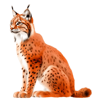 Detailed Illustration of a Lynx with Rich Fur Patterns and Colors png