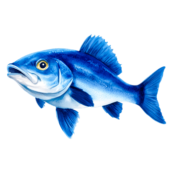 Vibrant Blue Fish Swimming in Clear Water with Detailed Features png