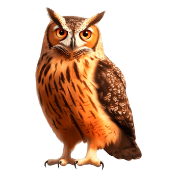 Detailed Illustration of a Majestic Owl with Vibrant Colors png