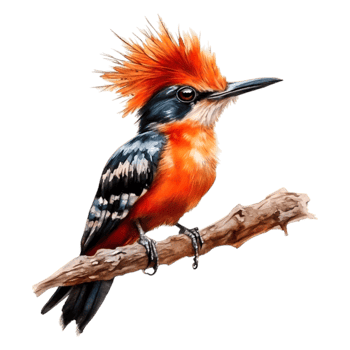 Colorful Kingfisher Perched Branch with Vibrant Plumage png