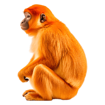Orange Monkey Sitting in Profile with a Lively Expression png
