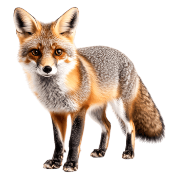 Realistic Fox with Detailed Fur and Expressive Eyes in Natural Setting png