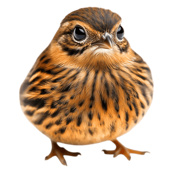 Cute Cartoon Sparrow Bird with Colorful Feathers and Big Eyes png