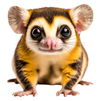 Adorable Sugar Glider with Large Eyes and Unique Facial Features png