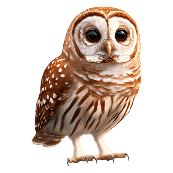Realistic Owl Illustration with Detailed Features and Vibrant Colors png