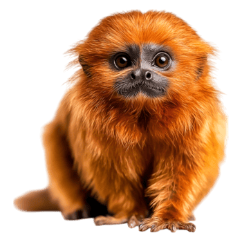 Cute Golden Lion Tamarin Sitting and Looking with Curious Eyes png
