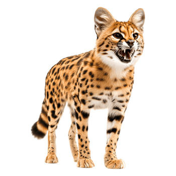Powerful Serval with Striking Spots and Intense Expression png