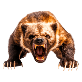Fierce Wolverine Showing Teeth with Claws in a Dynamic Pose png